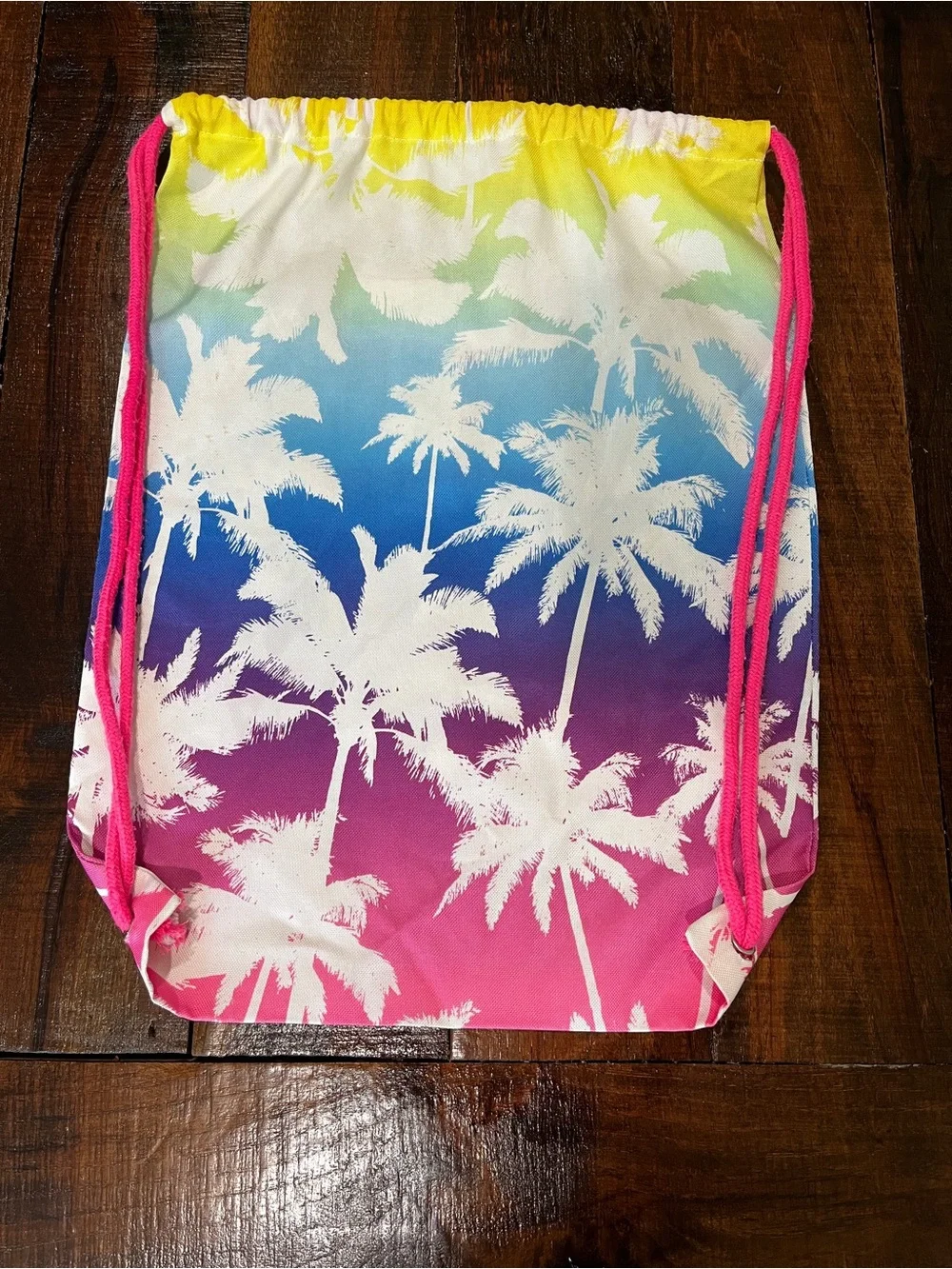 Justice Gradient Palm Drawstring Bag - Hot Pink J